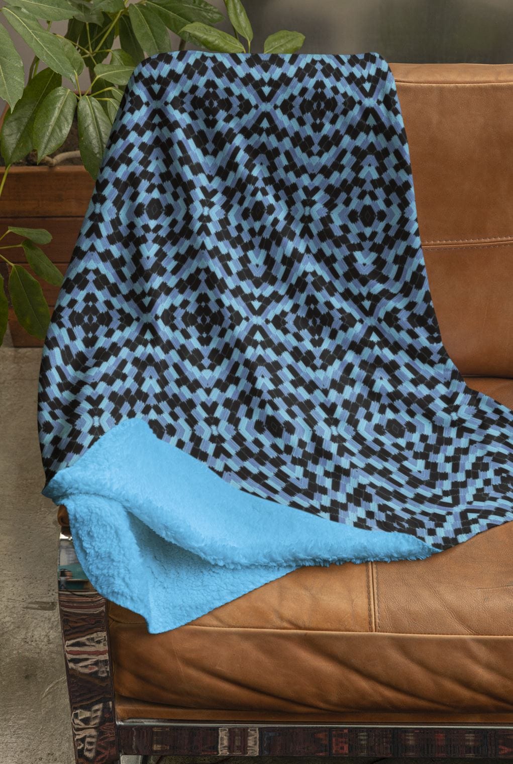 blue morpho butterfly blanket for surface pattern design licensing, microscopic art