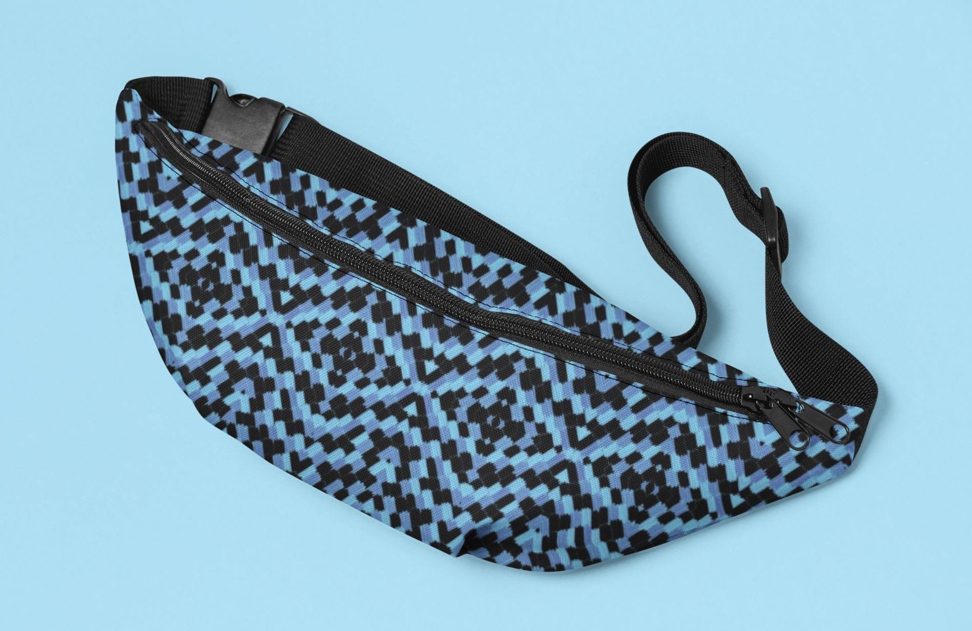 blue morpho butterfly crossbody bag for surface pattern design licensing, microscopic art