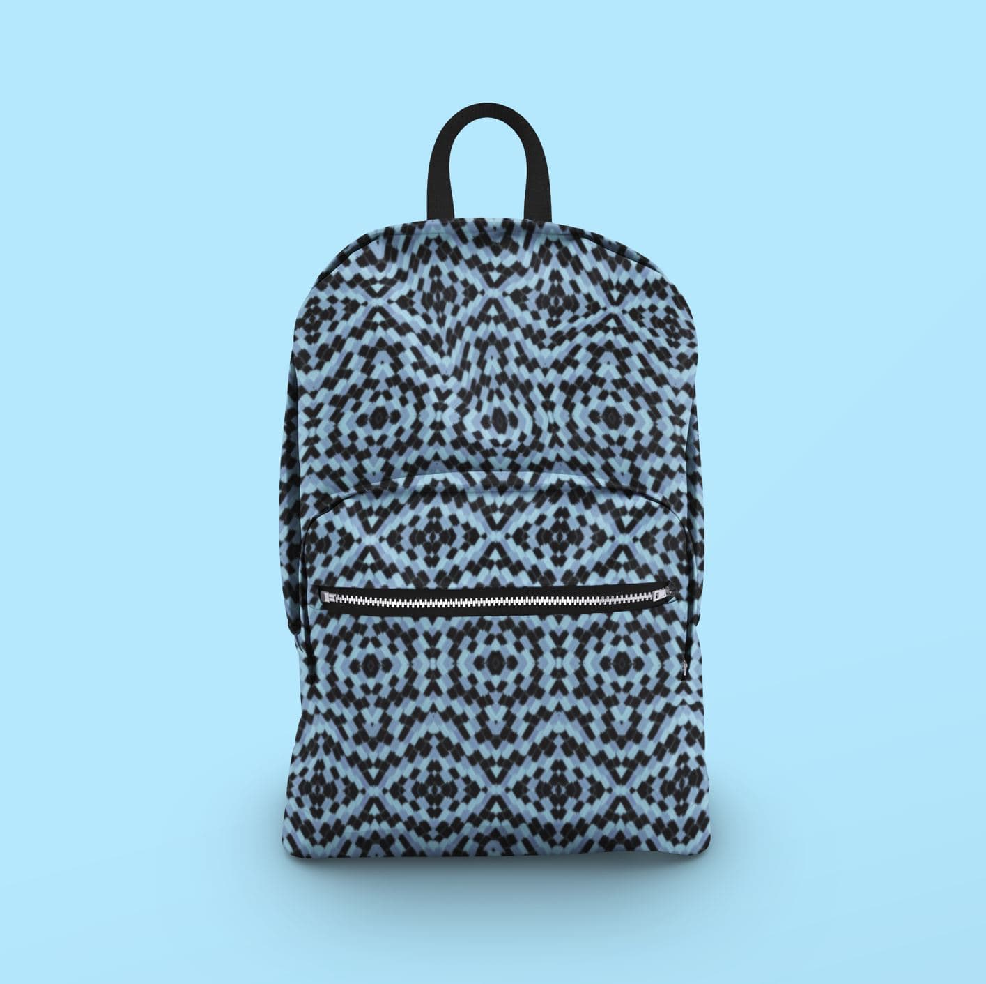 blue morpho butterfly backpack bag for surface pattern design licensing, microscopic art