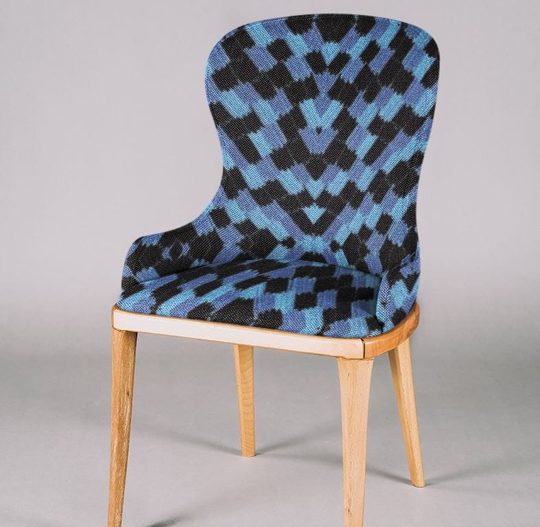 blue morpho butterfly chair for surface pattern design licensing, microscopic art