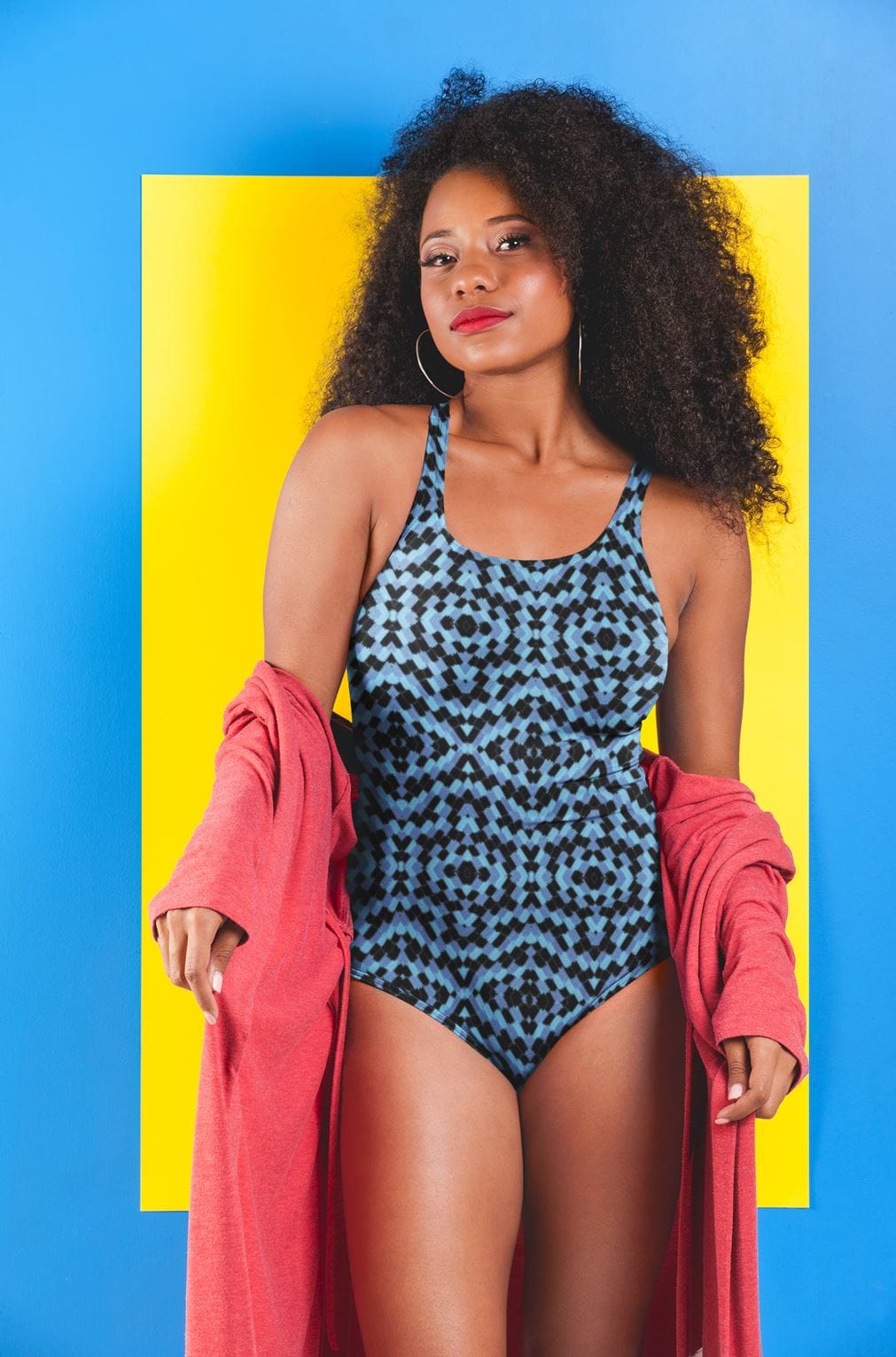 blue morpho butterfly swim suite for surface pattern design licensing, microscopic art