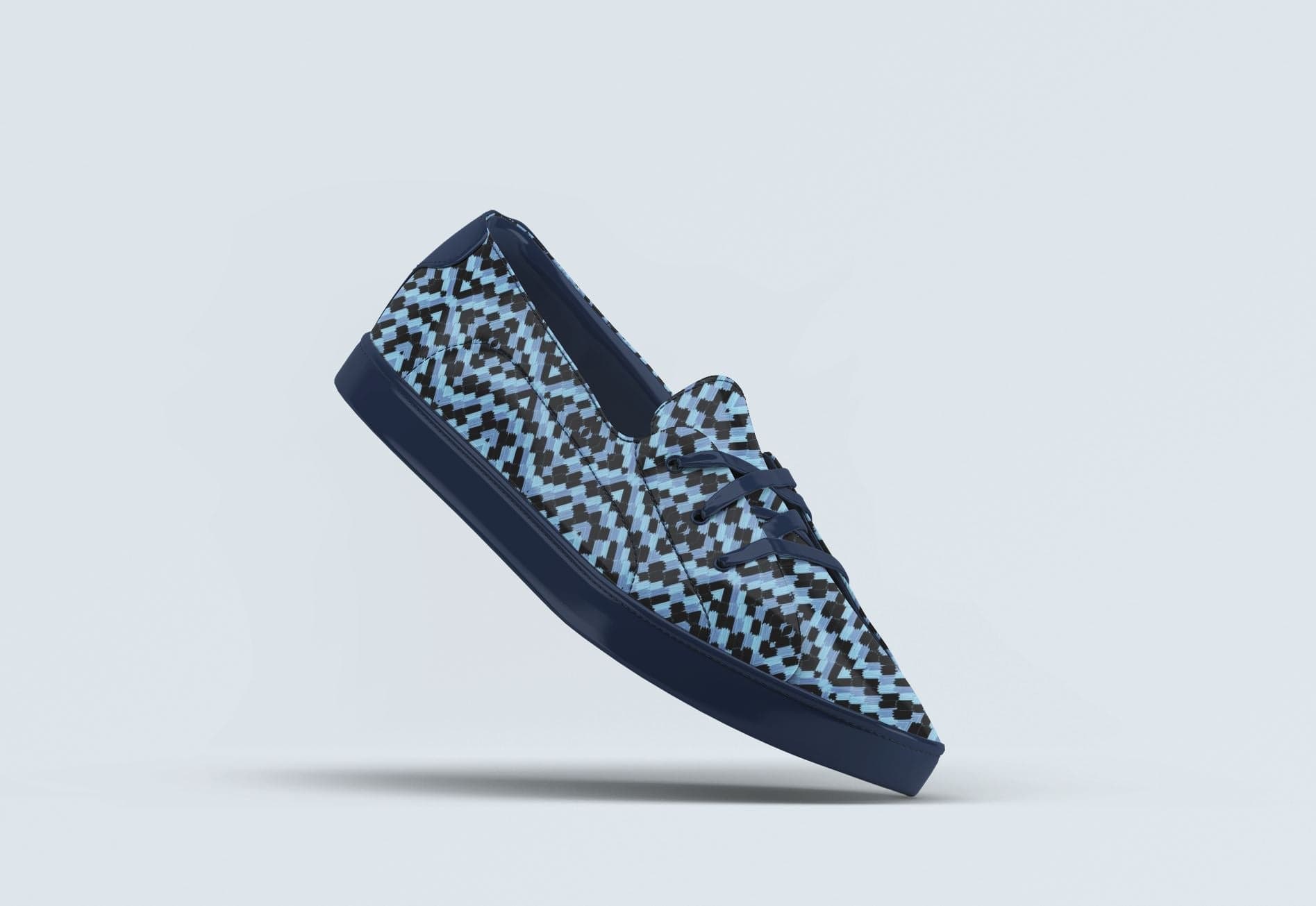 blue morpho butterfly shoe for surface pattern design licensing, microscopic art