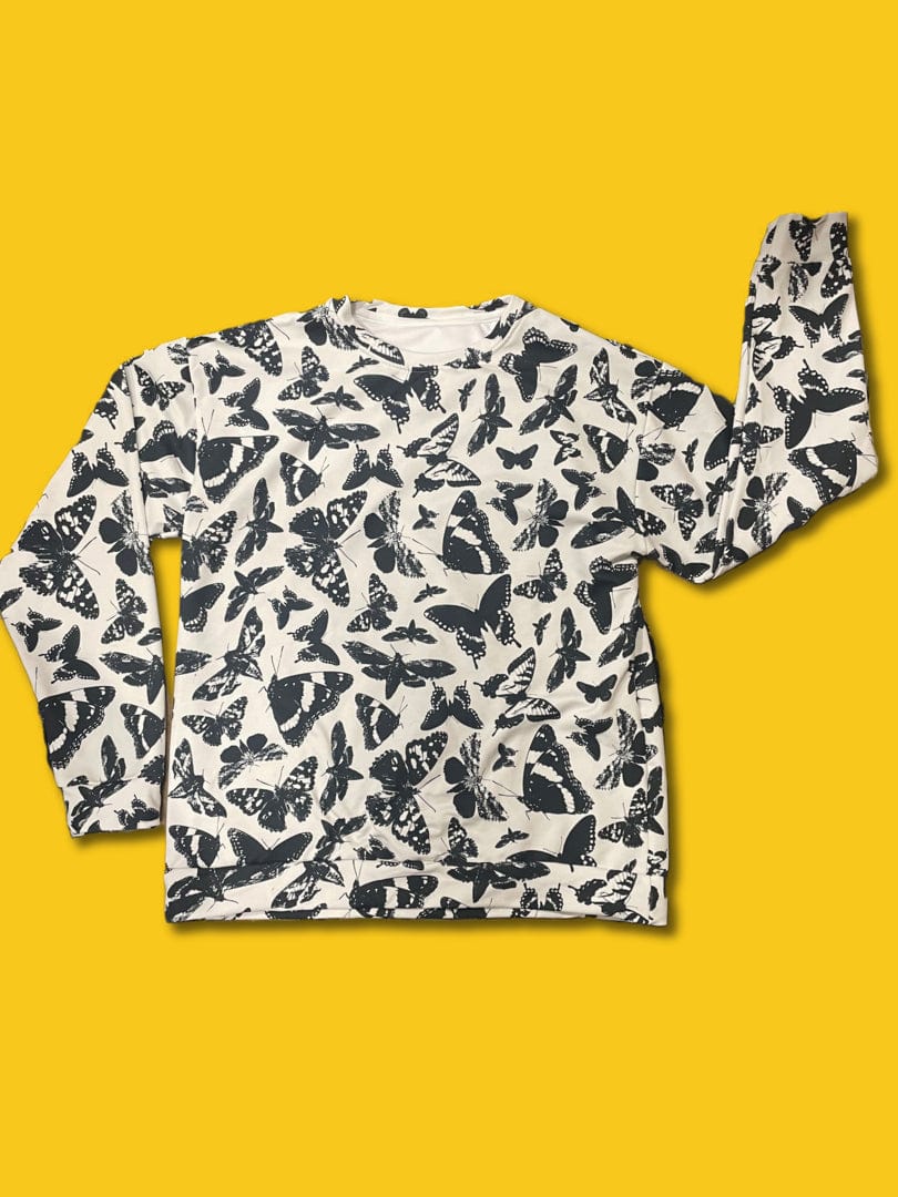 butterfly and moth silhouette sweatshirt