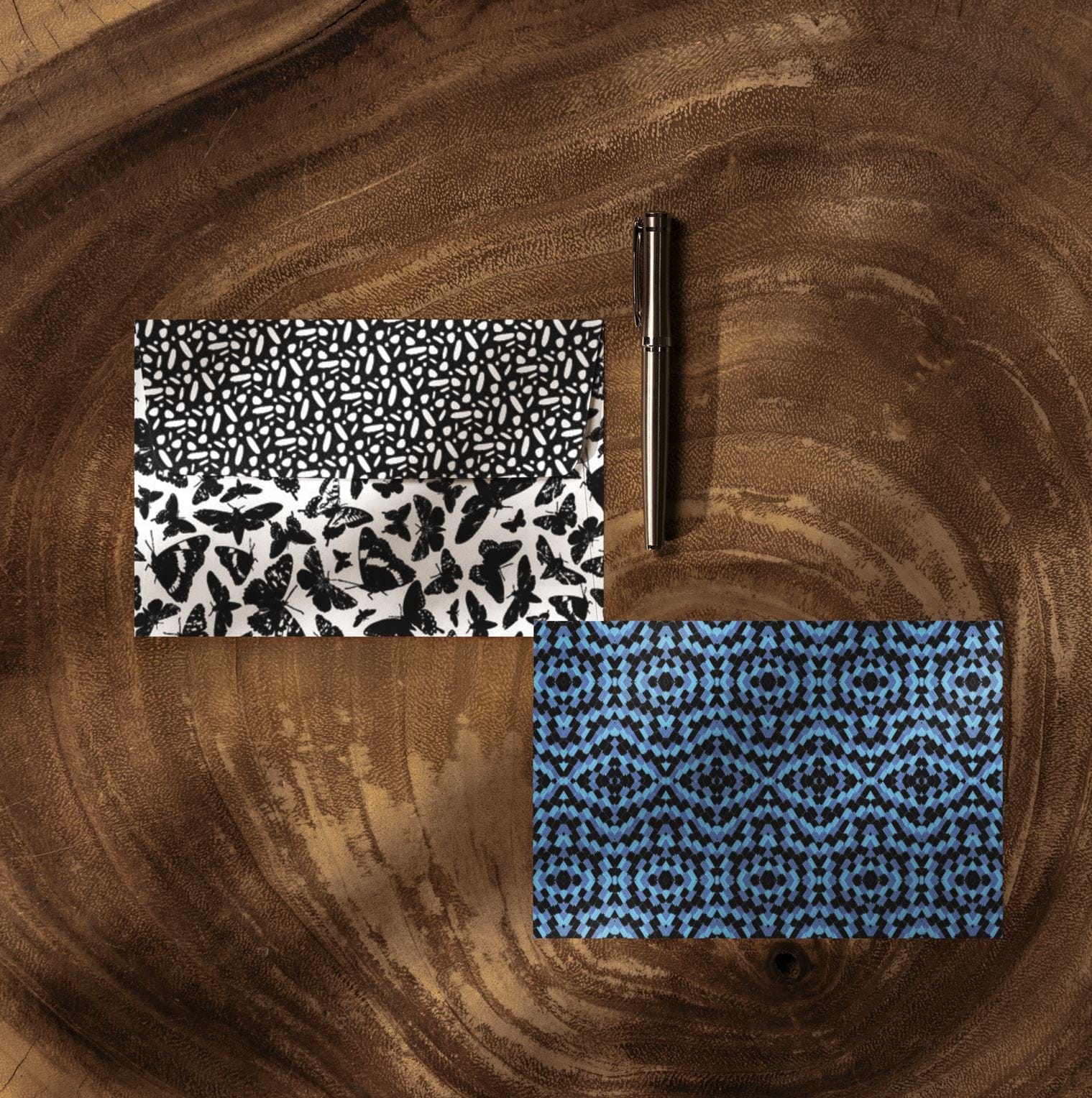 butterfly greeting cards for surface pattern design licensing, microscopic art