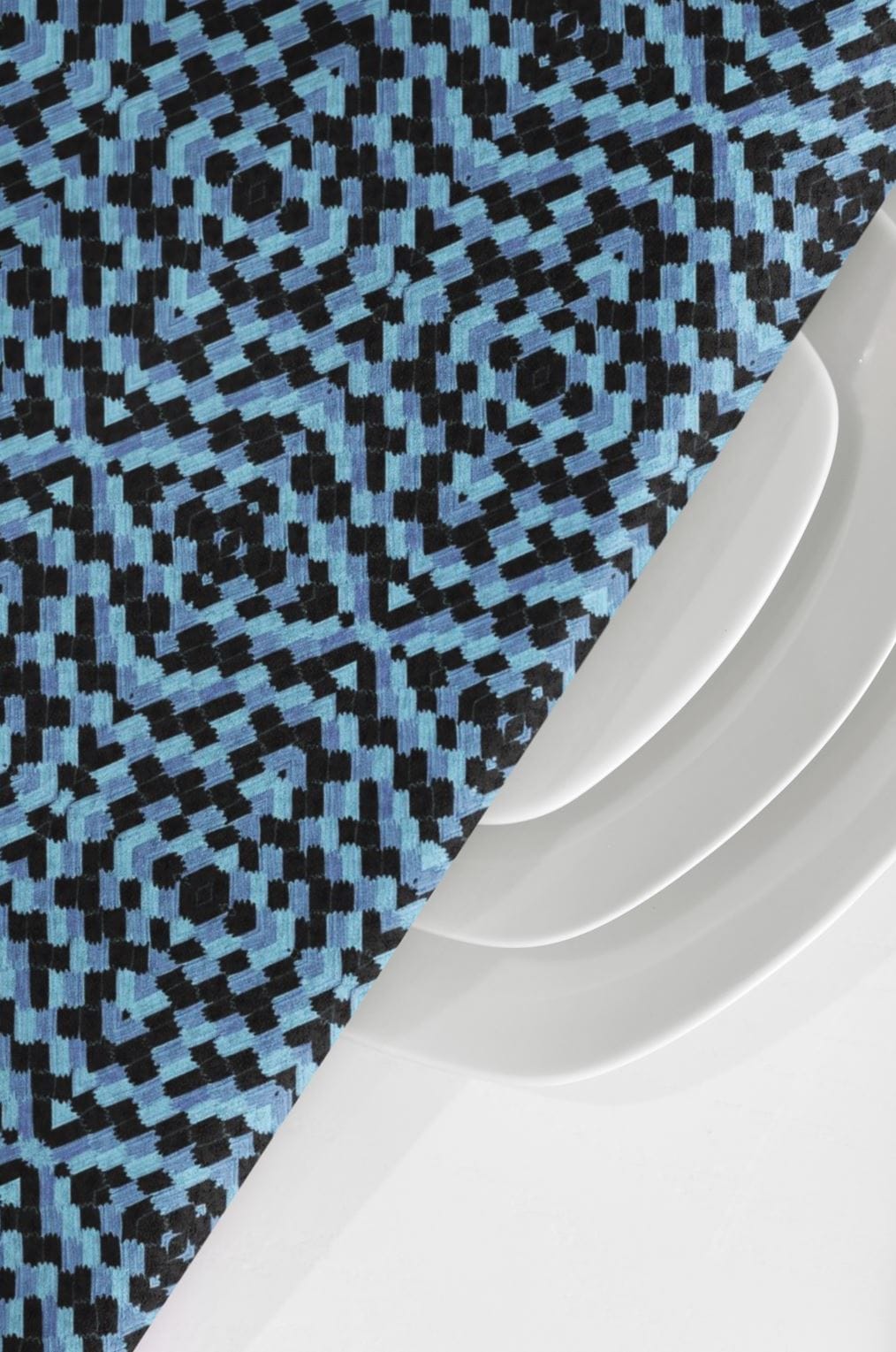 butterfly kitchen towel, tea towel for surface pattern design licensing, microscopic art, blue morpho